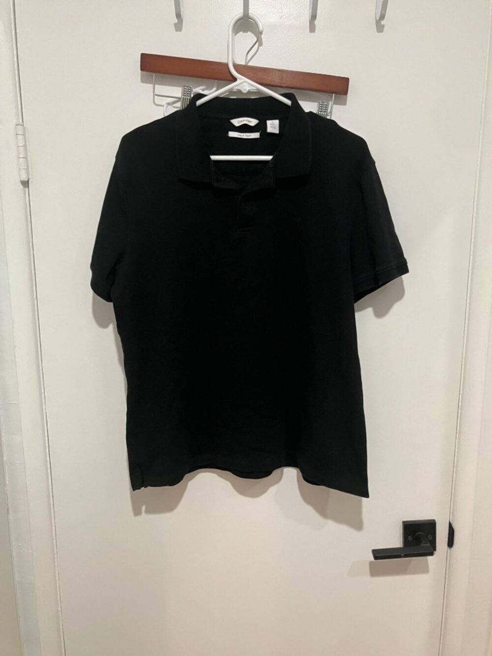 Calvin Klein Men's Liquid Touch 2-Button Polo Shirt, Black, Size Large